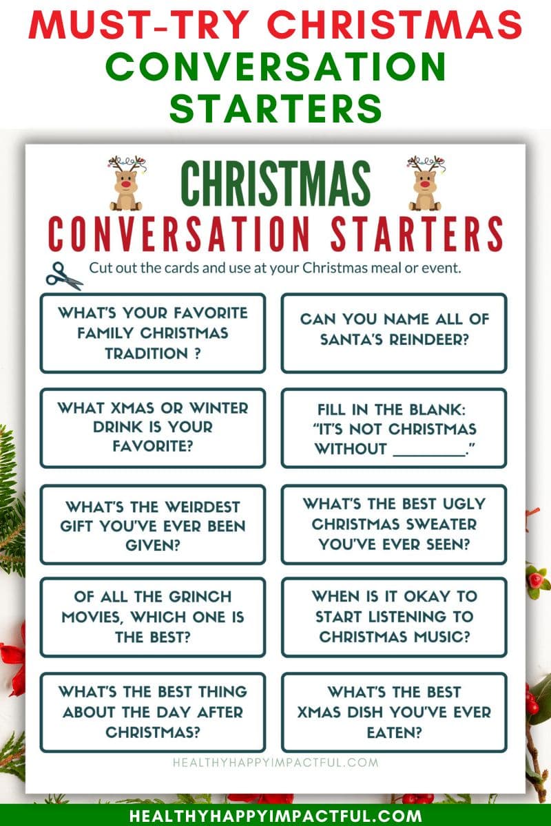 Christmas conversation cards, fun questions