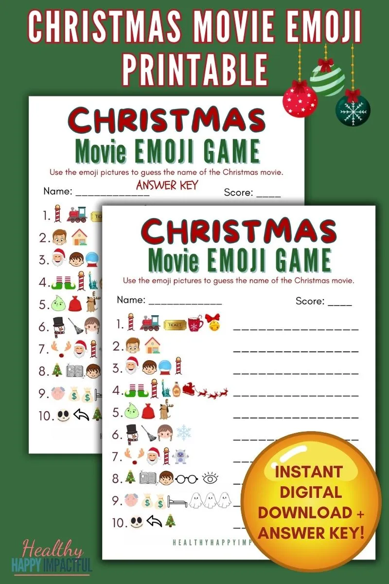 Christmas movie emoji printable