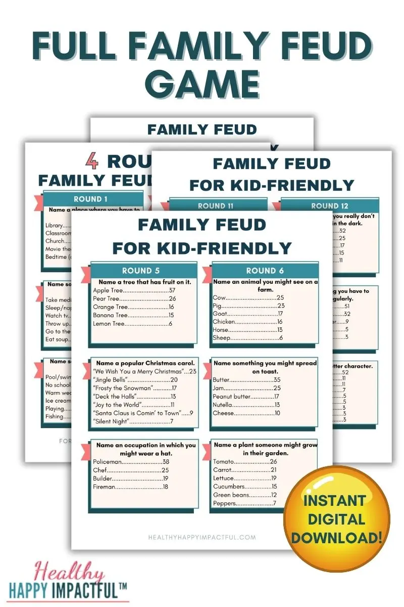 family feud printable game pack pdf