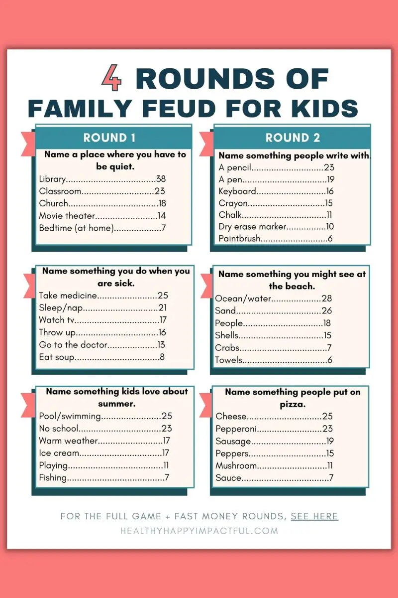 family feud for kids printable pdf free download