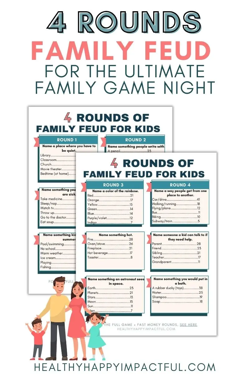 best list of family feud questions for kids with adults, students in the classroom icebreaker