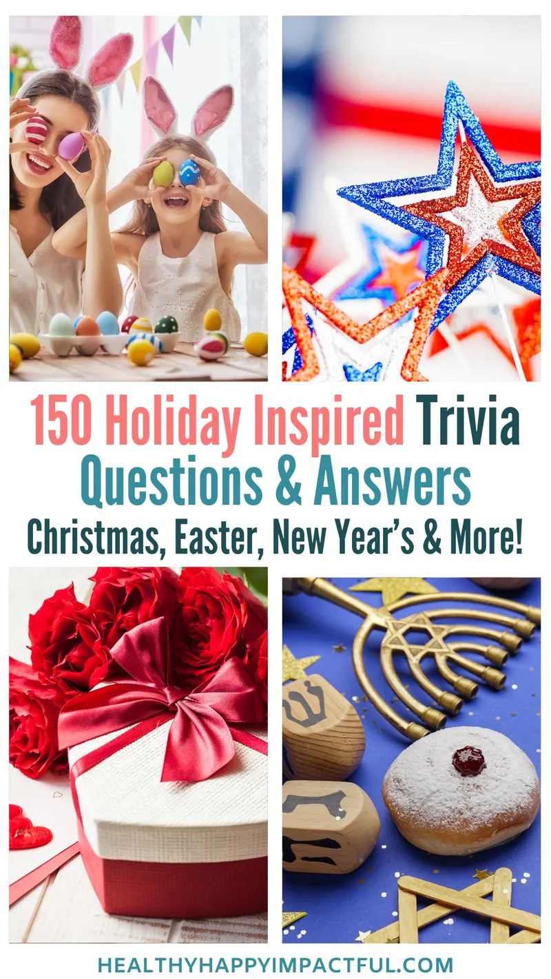 holiday trivia questions, answers, fun facts pin