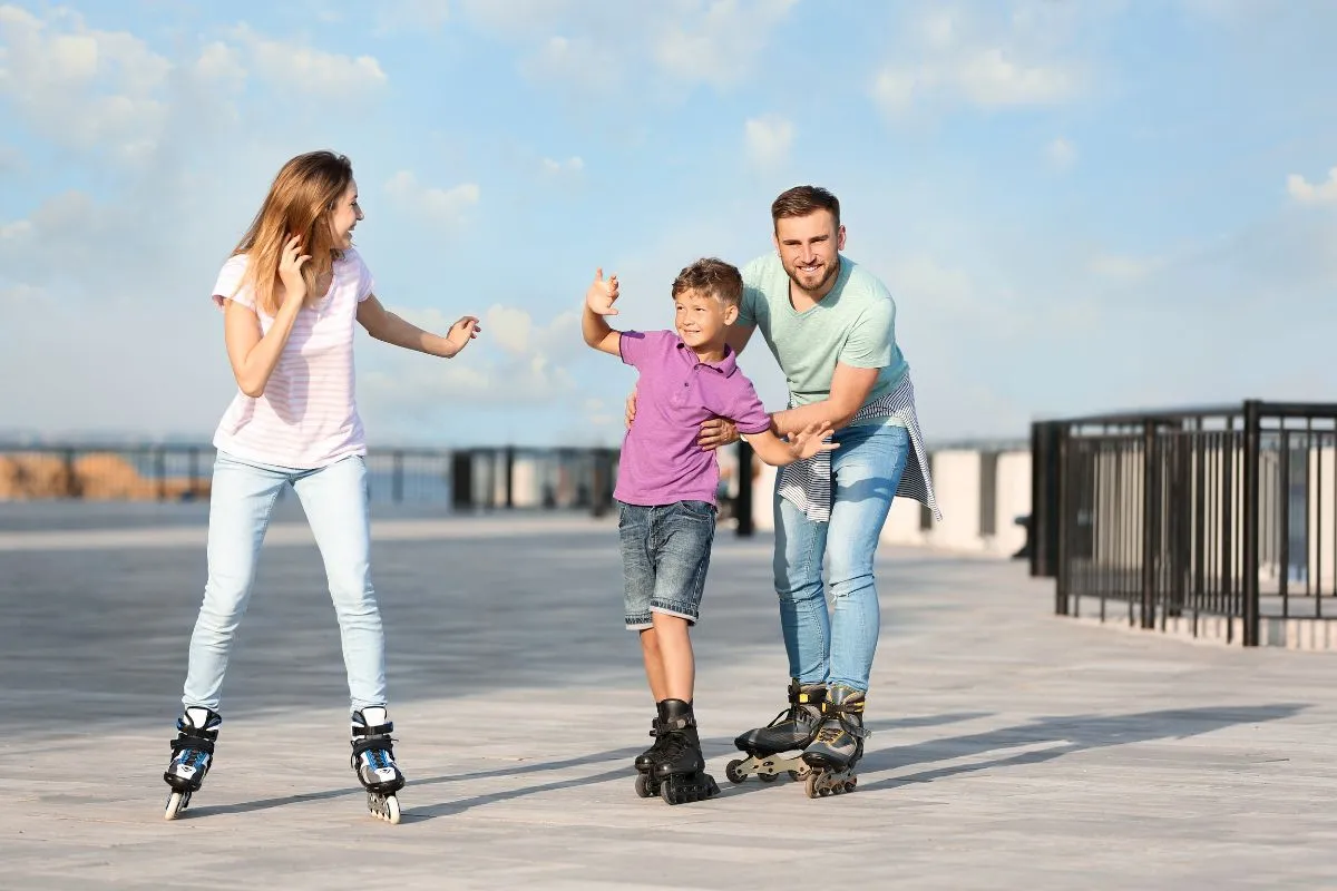 roller skating with family