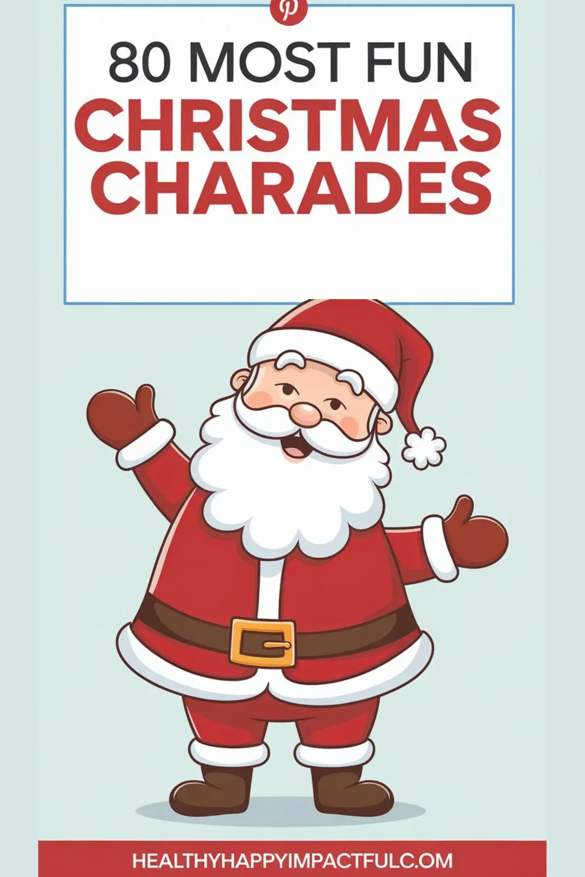 free Christmas charades printable list for party games, middle school, or family gathering
