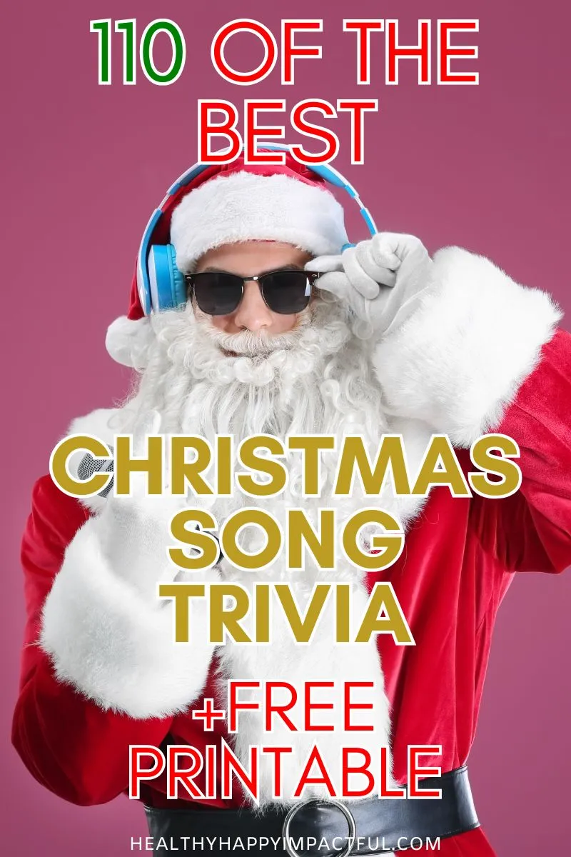 Santa listening to Christmas music, trivia and fun facts