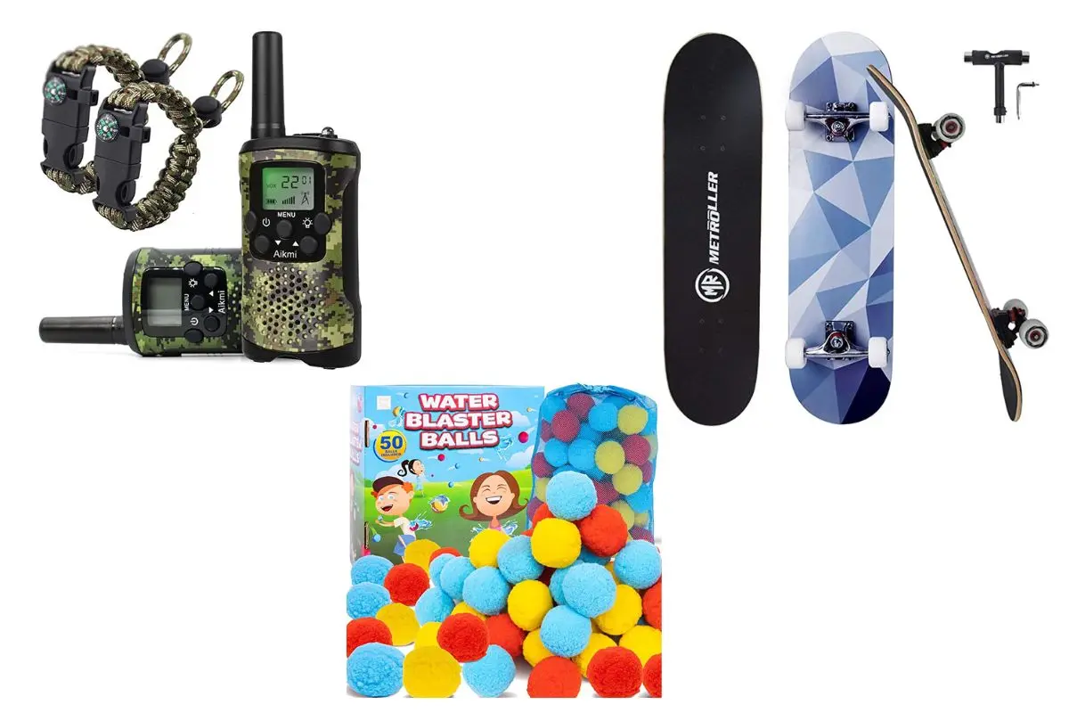 skateboard, balls, walkie talkie: gifts for active kids who like to be outdoors in nature