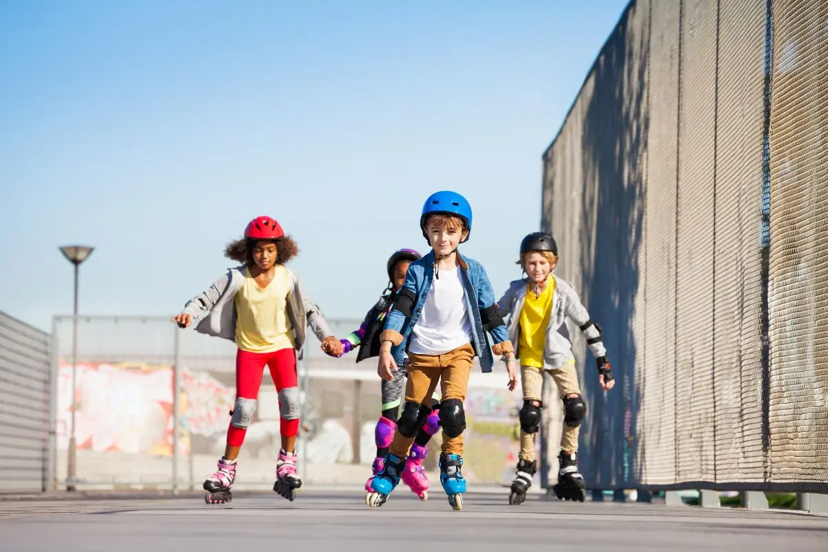 girls and boys skating