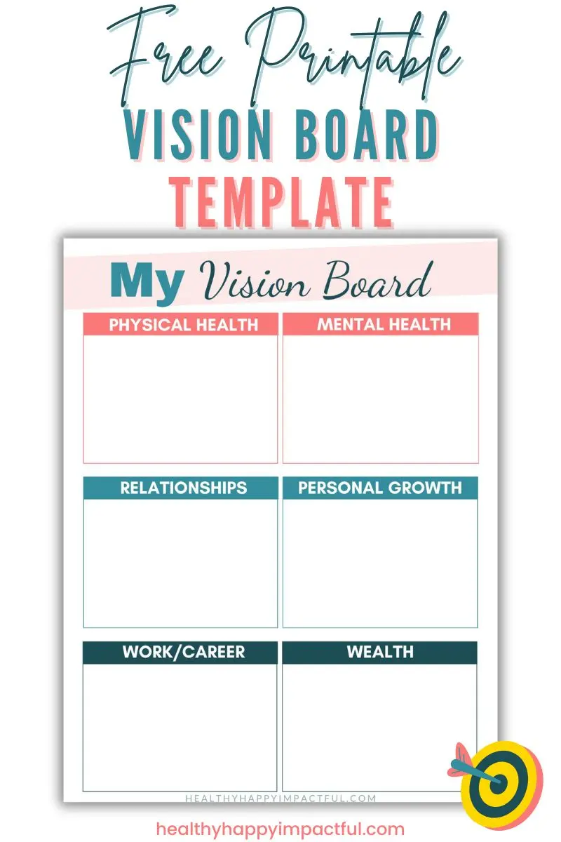 how to make a vision board, free template printable pdf download