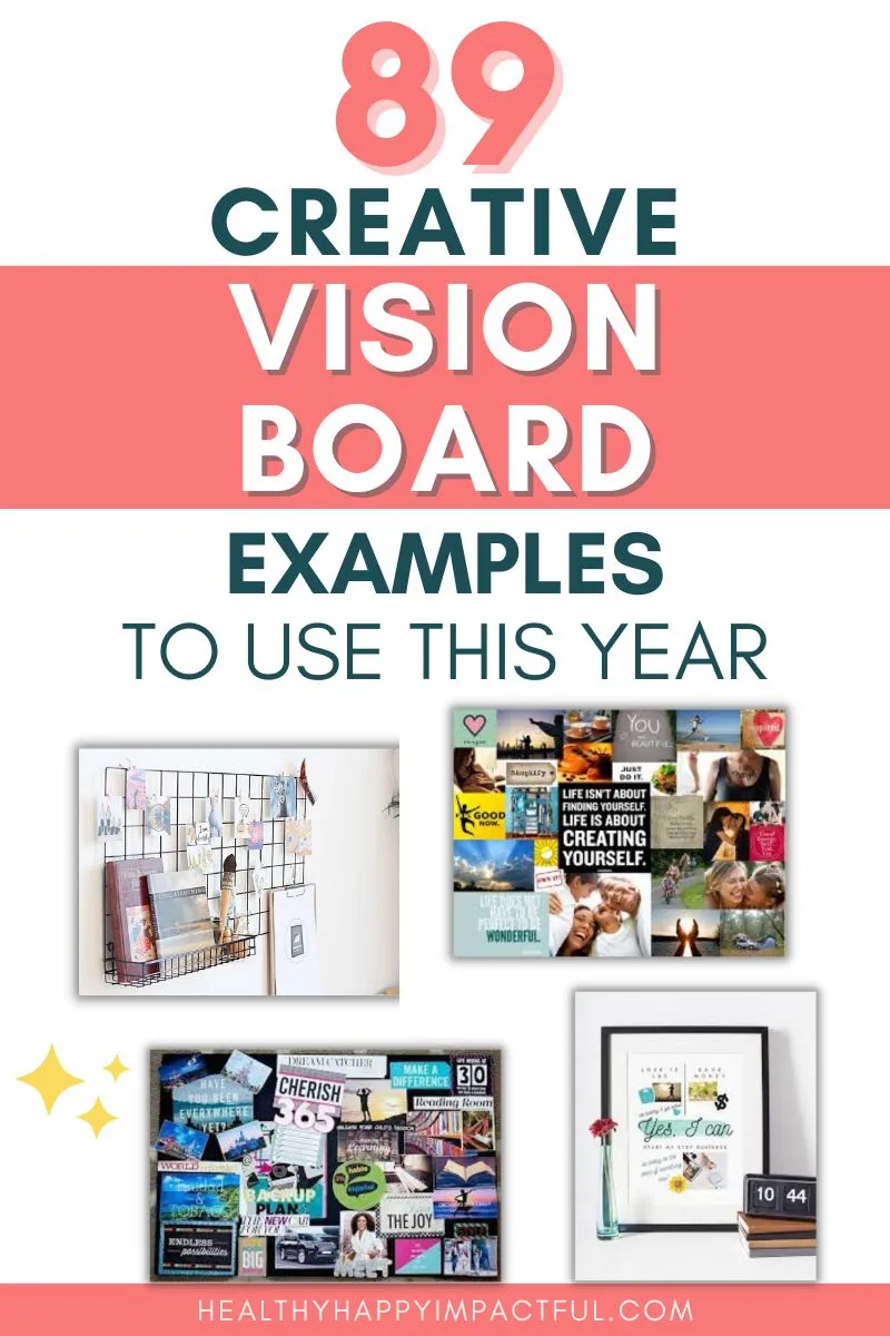 creative examples and ideas of vision boards to use this year pin