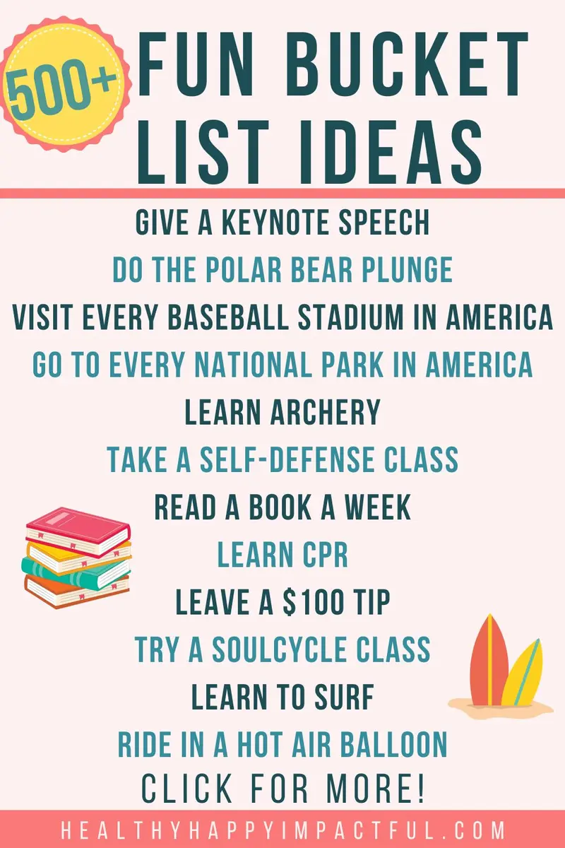 unique and personal bucket list ideas for 2024: great for students, adults, cancer patients, seniors