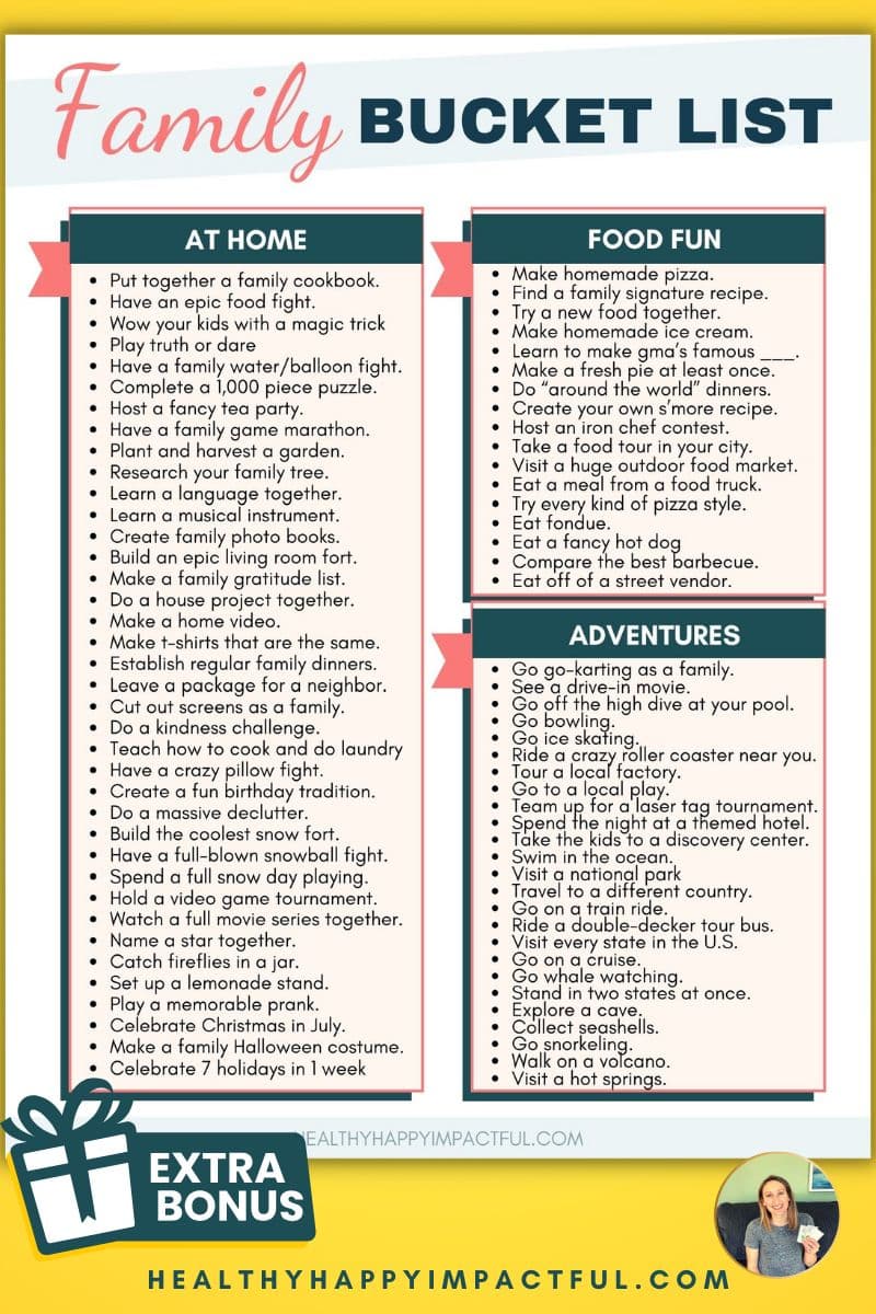 family bucket list pdf free printable template