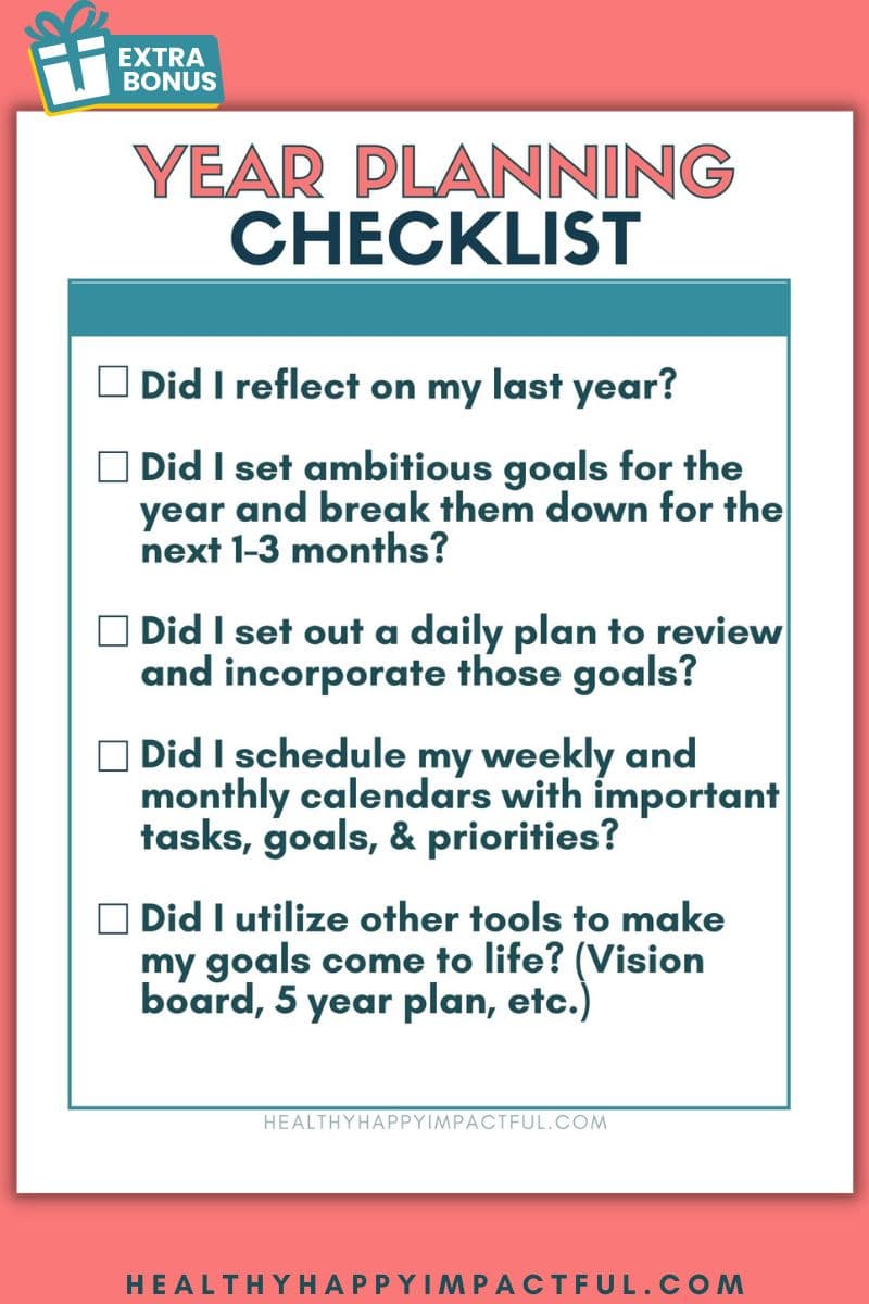 plan your best next year ever with the free printable year planning checklist pdf