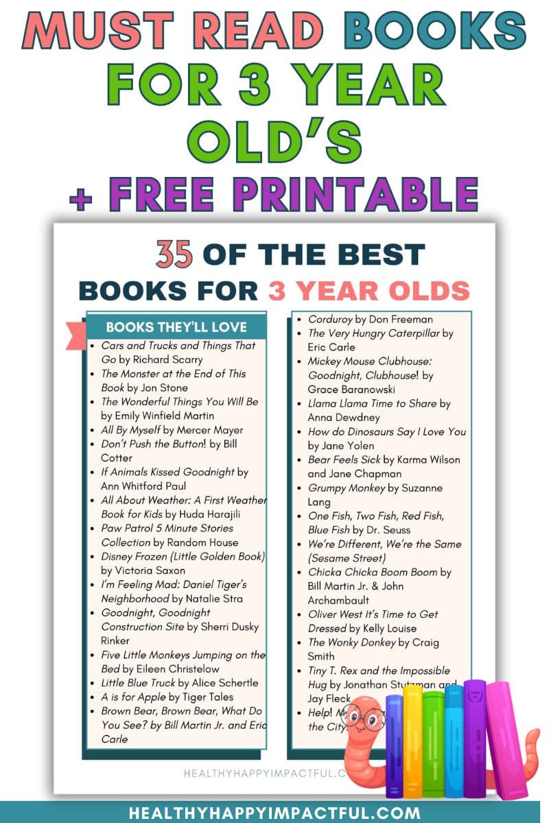 free printable pdf list ages 3-4 read aloud books to read to children