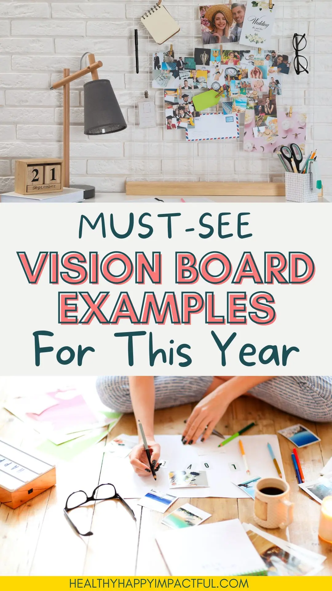 creative examples and ideas of vision boards to use this year pin