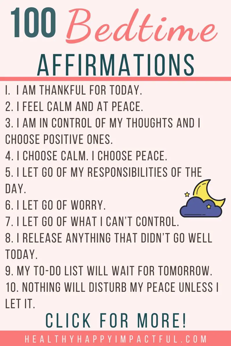 bedtime sleep affirmations pin