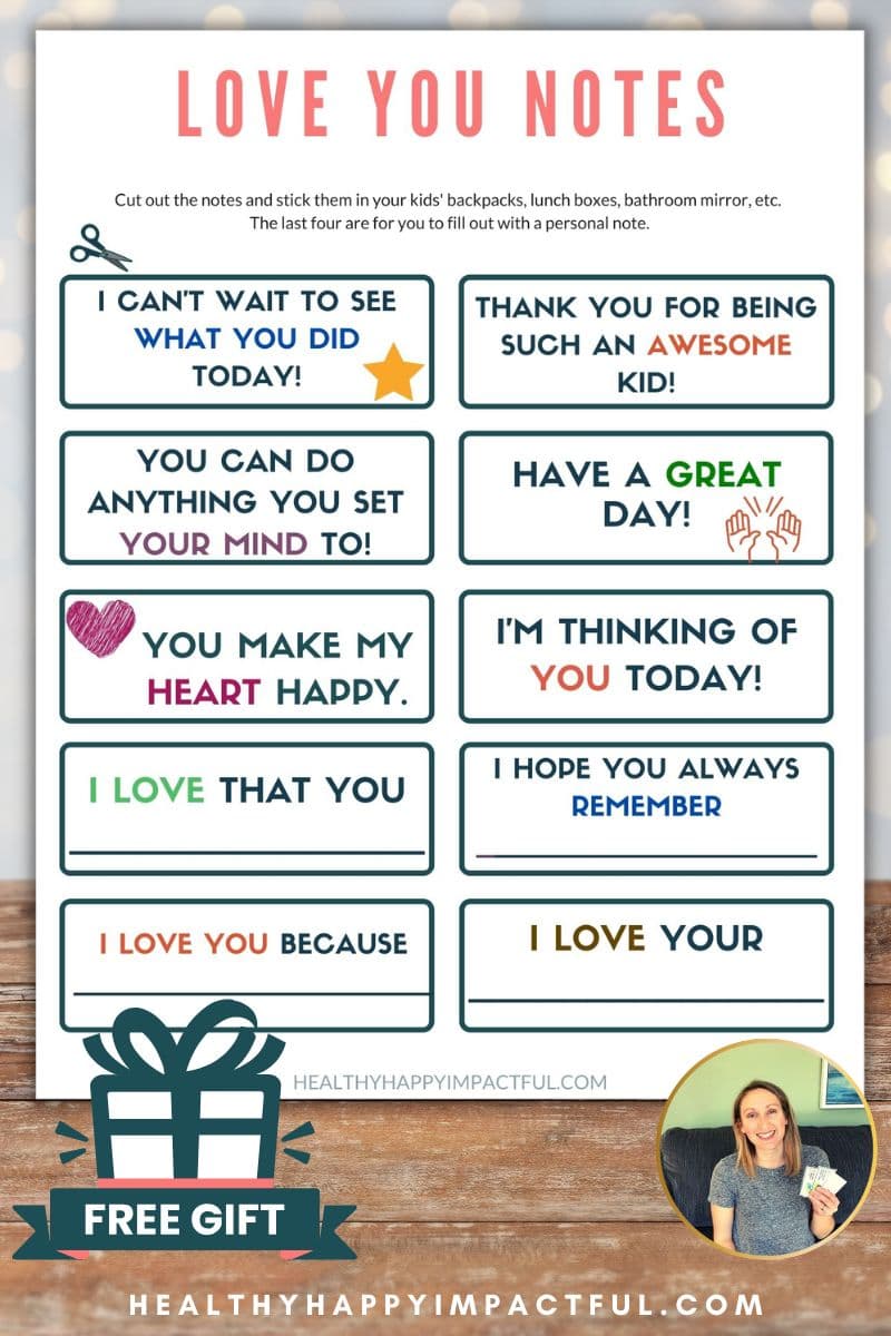 positive I love you notes for your child pdf printable