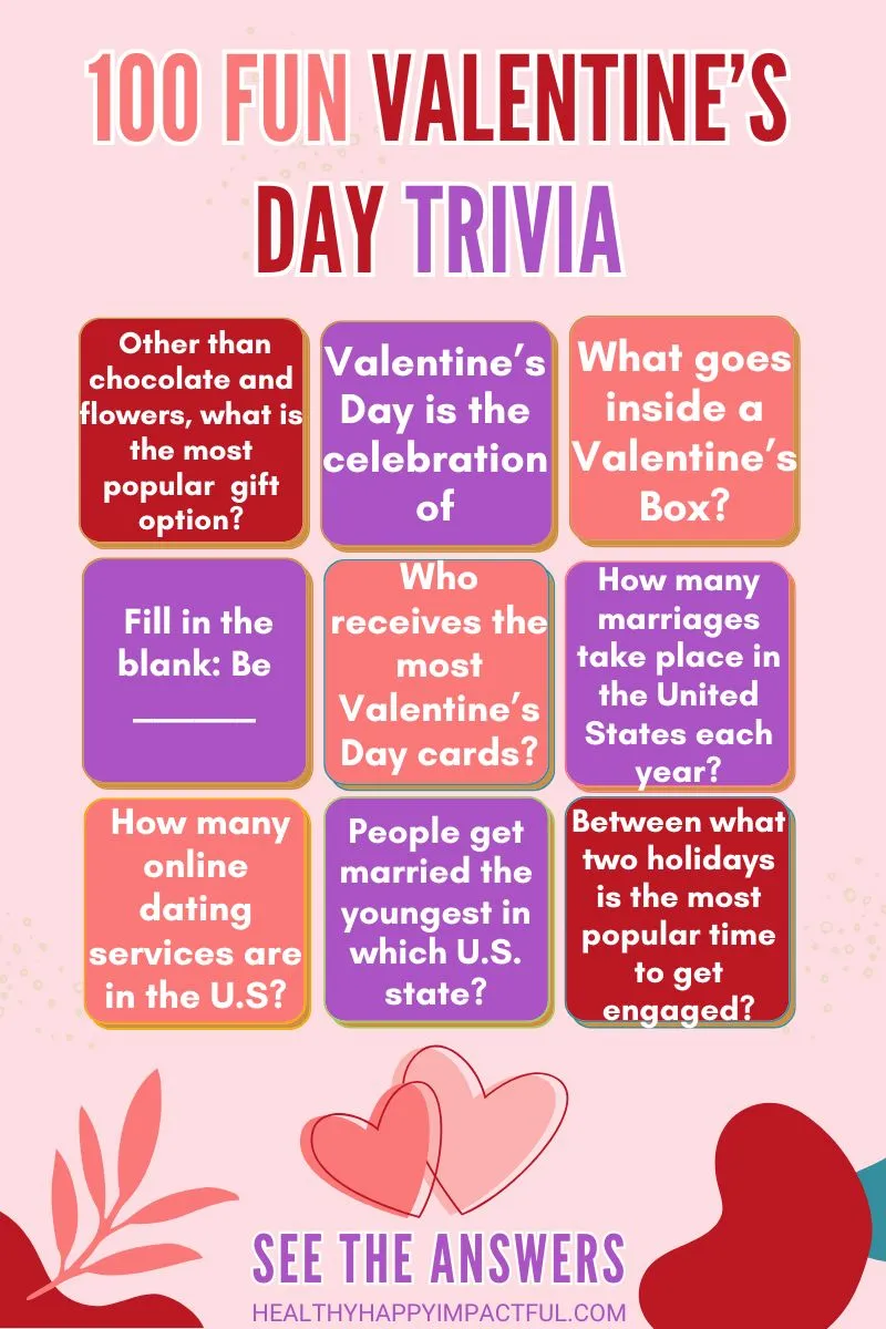 fun, sweet, romantic valentine's day trivia questions quiz with answers