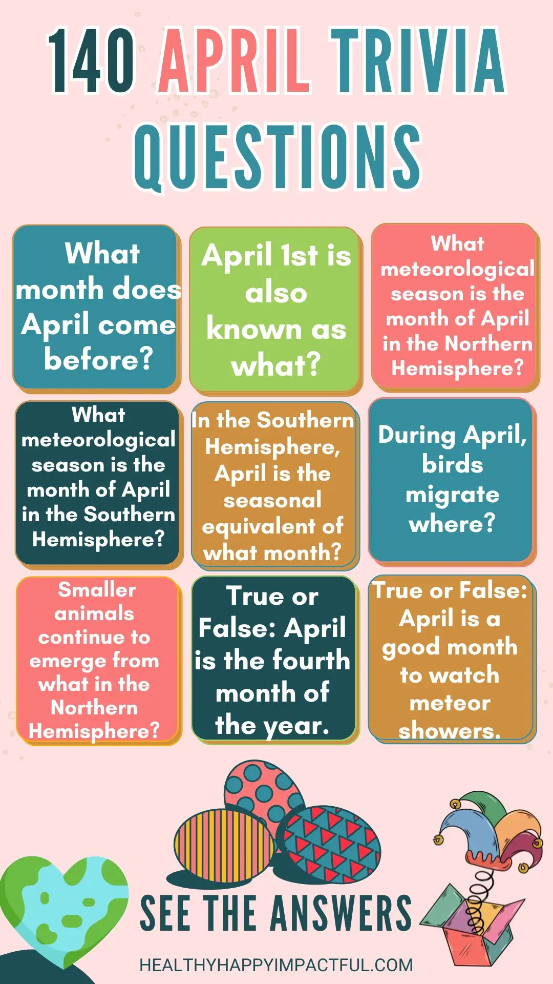 Fun facts trivia quiz for April pin