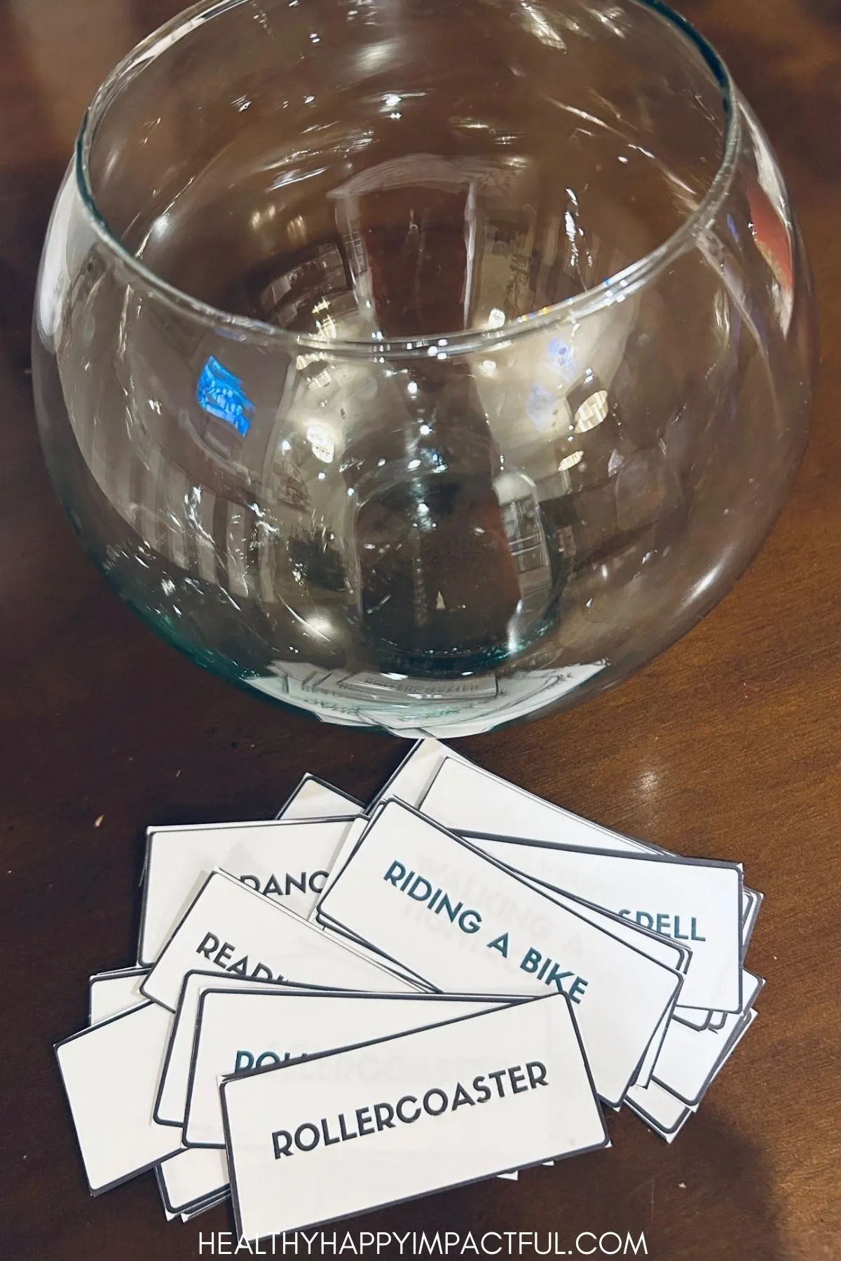 fishbowl game cards and bowl
