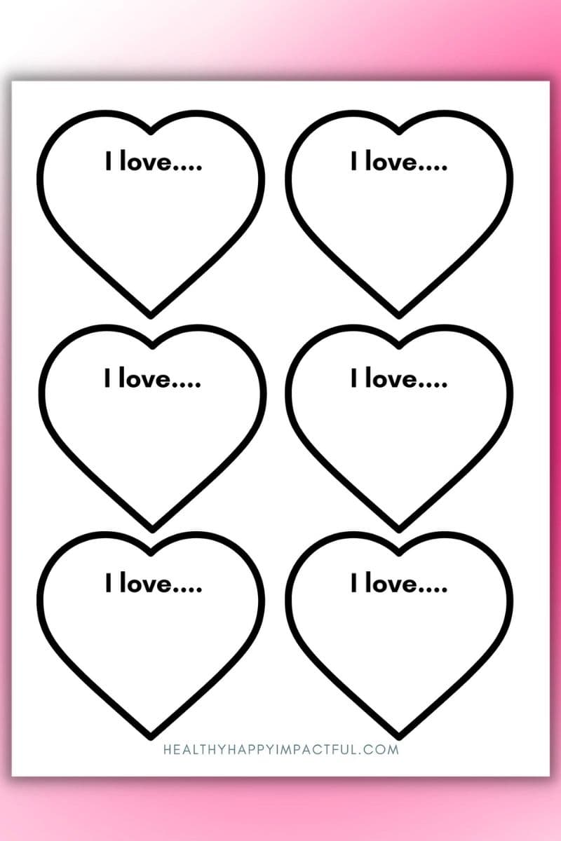 Free printable heart templates with writing download