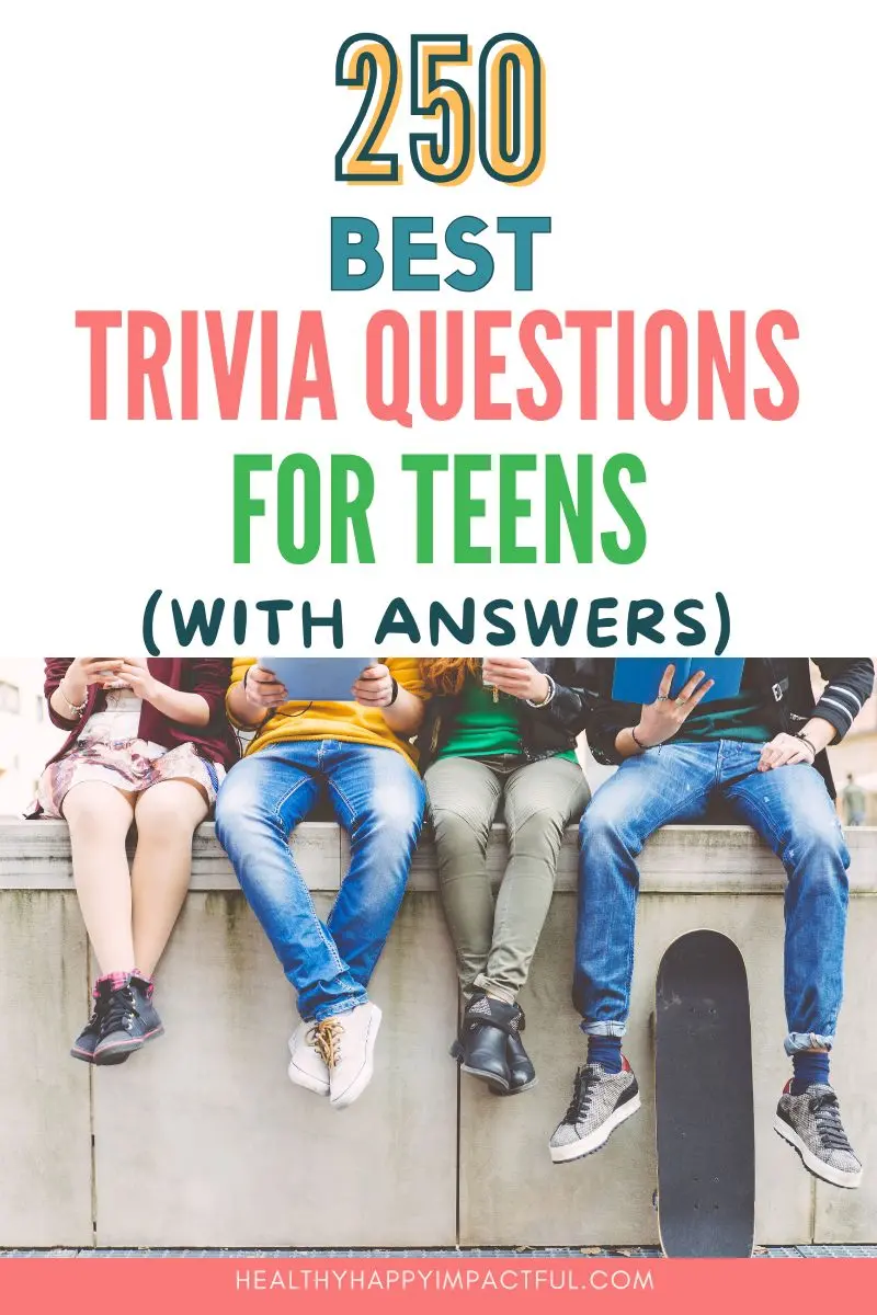 title pin: best trivia questions for teens; pop culture