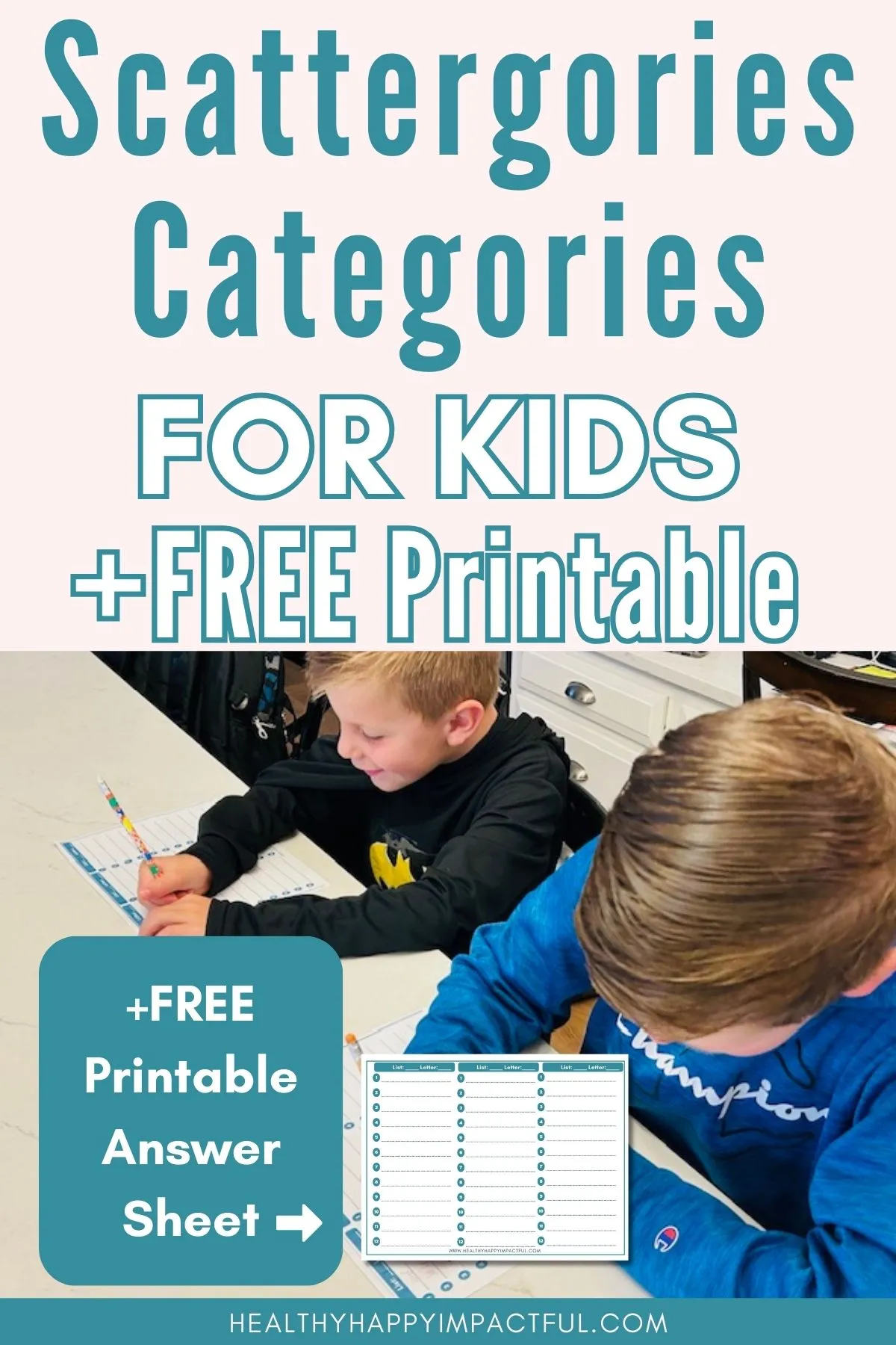 title pin; scattergories categories lists for kids; free printable