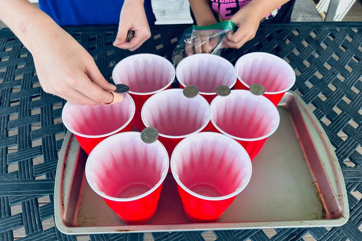 party minute win it games; birthday; cup stacking