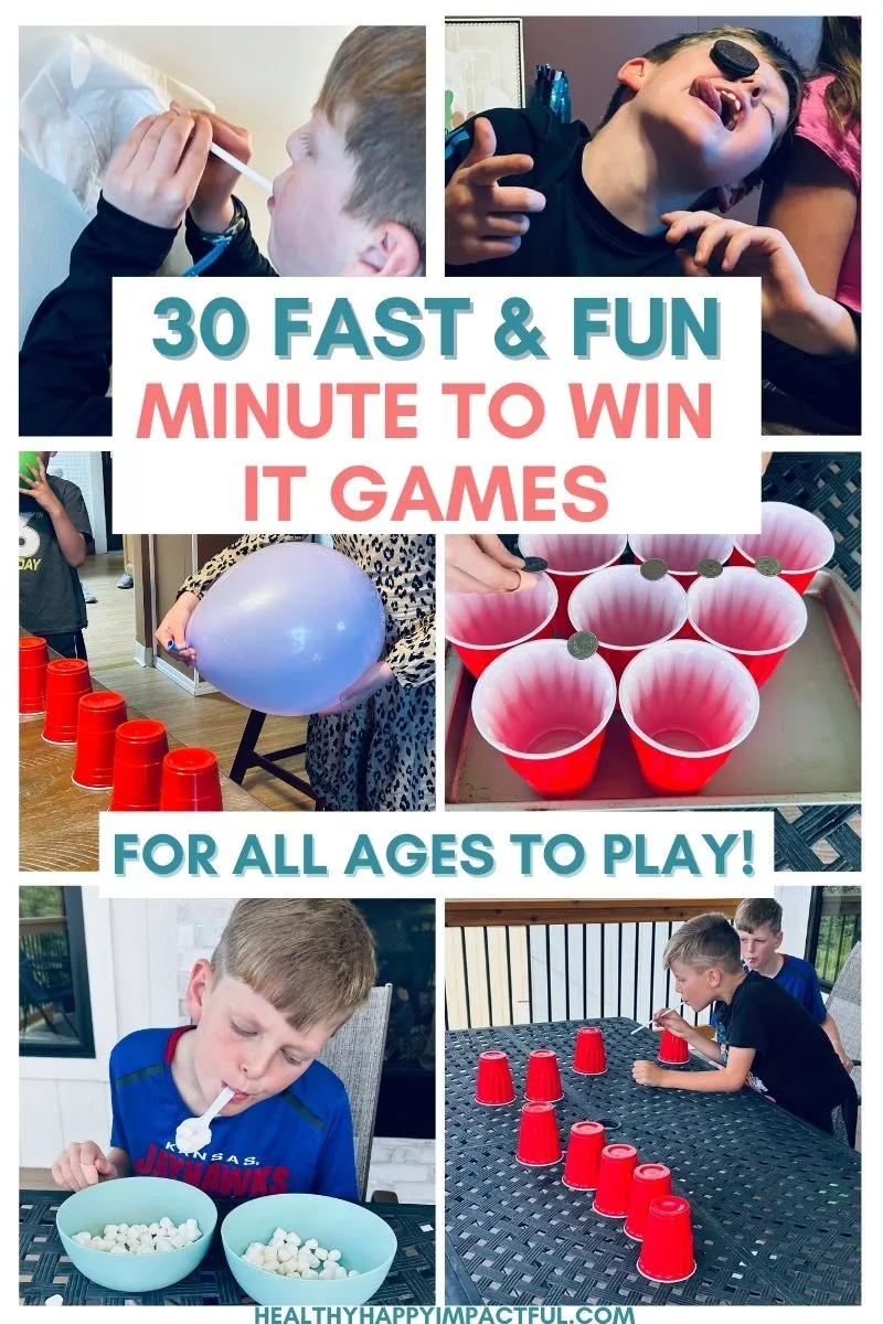 fast and fun minute to win it games for kids and adults