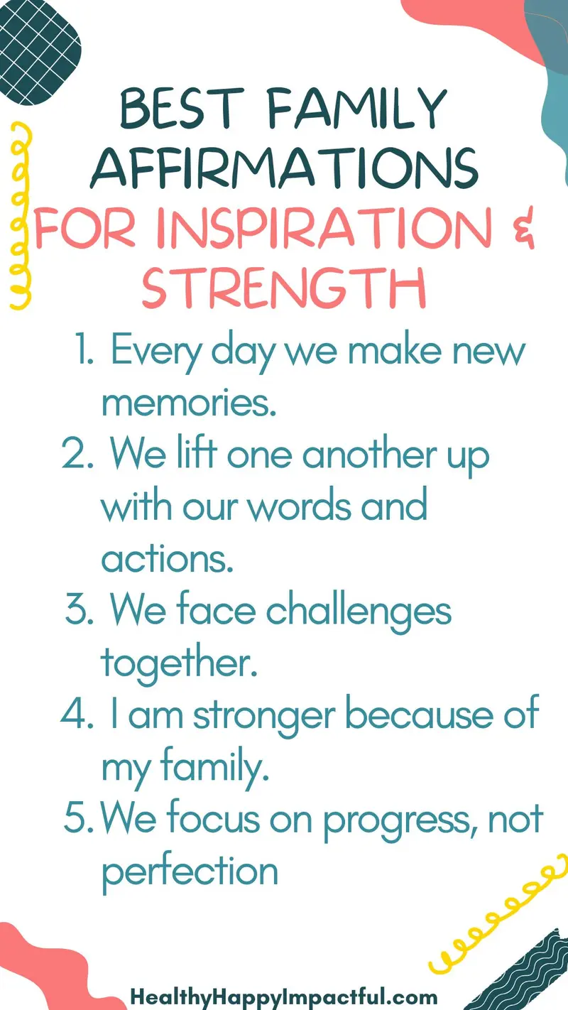 pin step for creative family affirmations: kids, teens, parents too; relationships