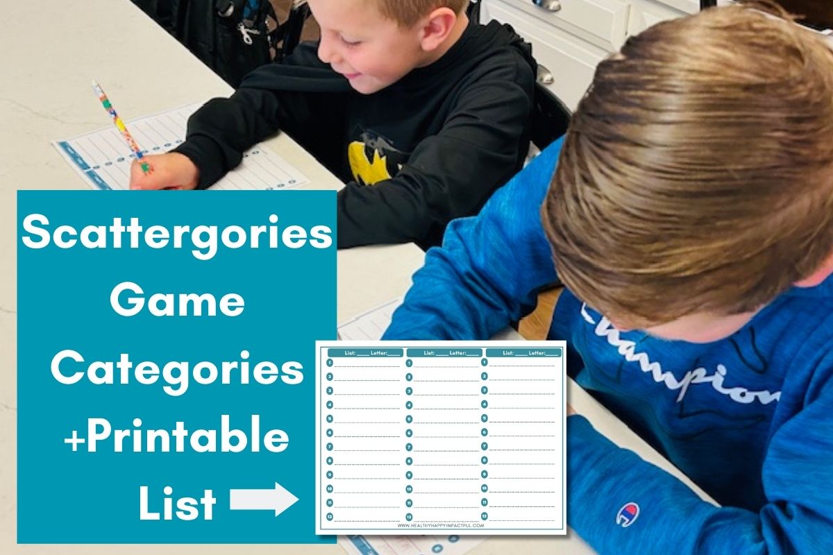 featured image; scattergories categories for kids game