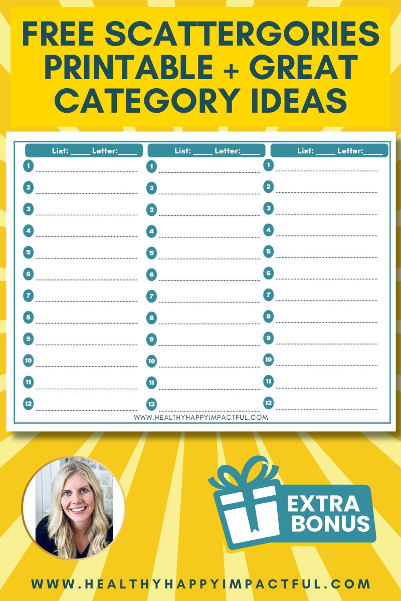 scattergories free printable and word list