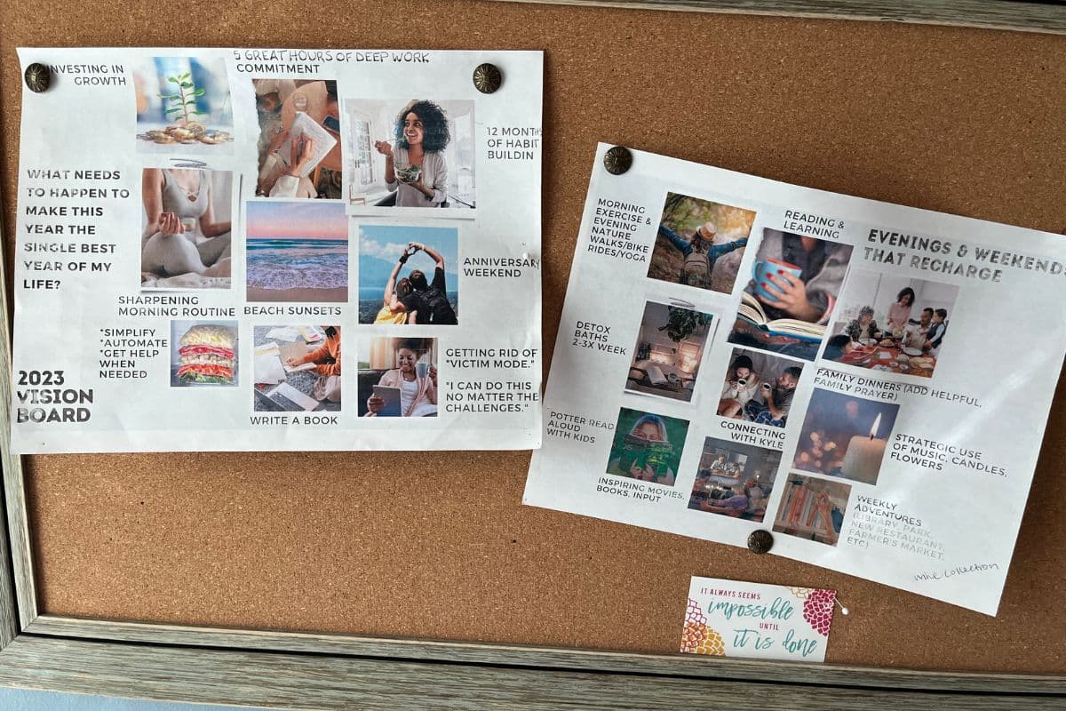 march goals vision board example