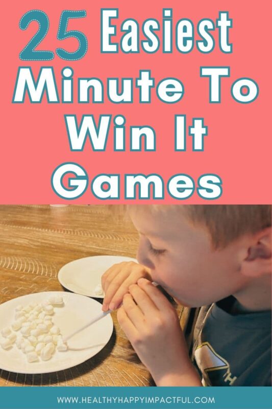 easy and fun minute to win it games for kids, teens, and adults; home; school; kindergarten