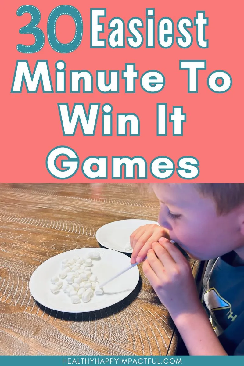 easy and fun minute to win it games for kids, teens, and adults; home; school; kindergarten