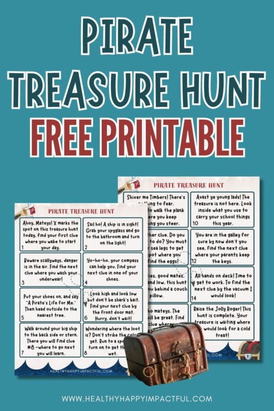 free printable pirate treasure hunt with clues