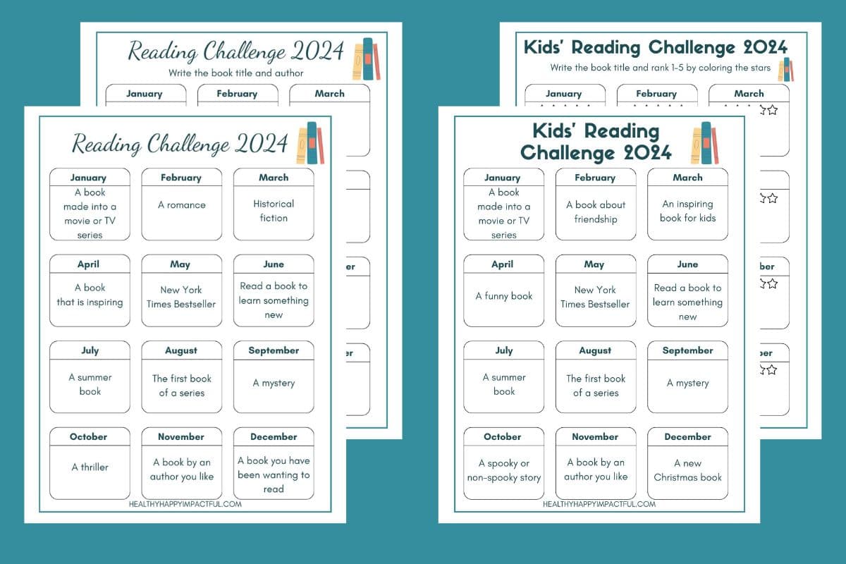 2024 Reading Challenge for kids and adults