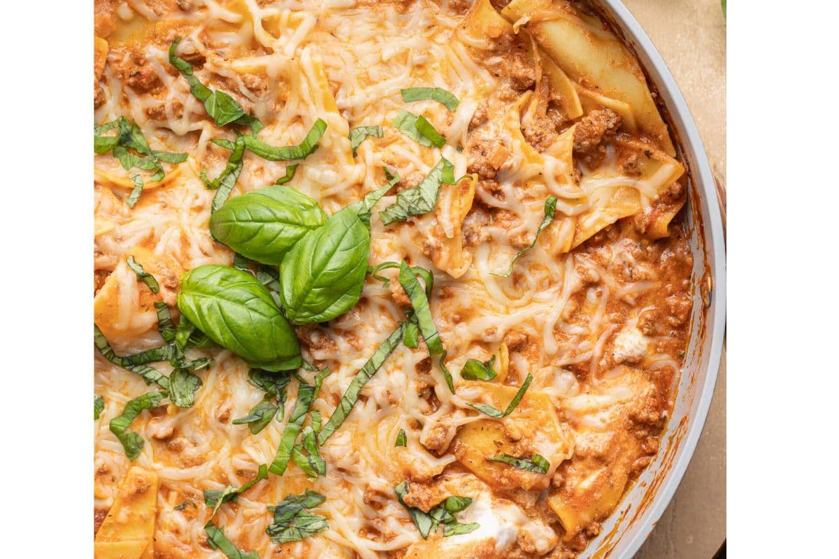 one pan lasgna skillet; pasta recipes