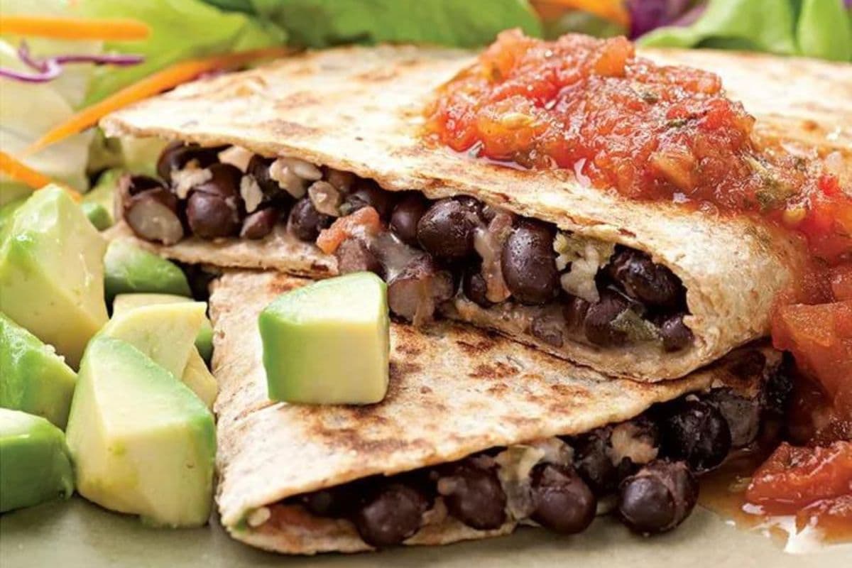 black bean quesadillas, five ingredients or less