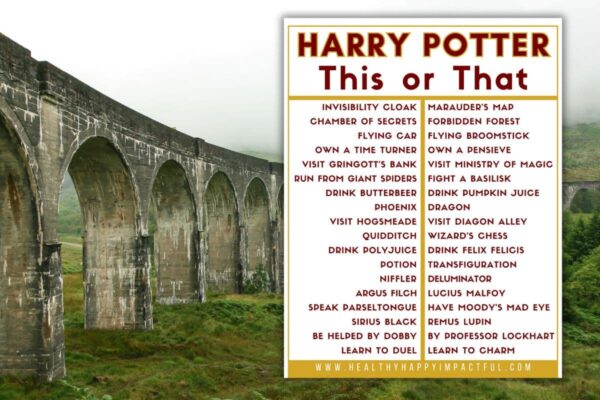 Harry Potter this or that questions game for kids and adults