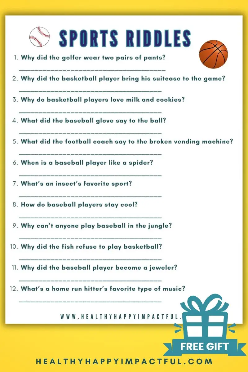 sports riddles free printable pdf