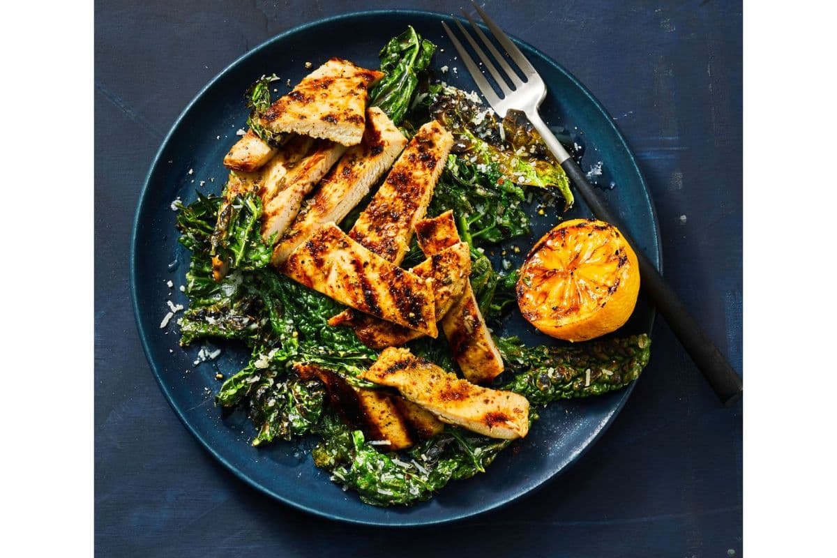 Grilled lemony chicken and kale; summer dinner ideas in 30 minutes or less