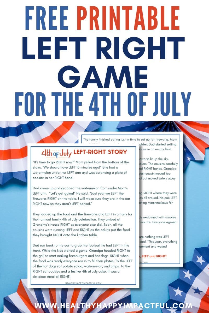 fun and free left right game story printable for the 4th of july