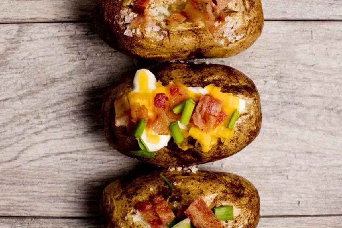 loaded potatoes for lunch or dinner