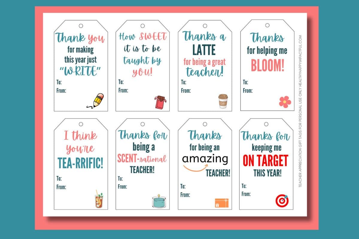 teacher thank you tags; thank you for helping me grow and bloom printable