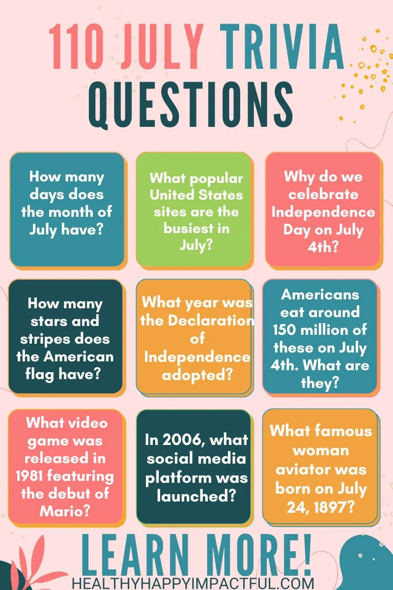 July trivia questions and answers quiz