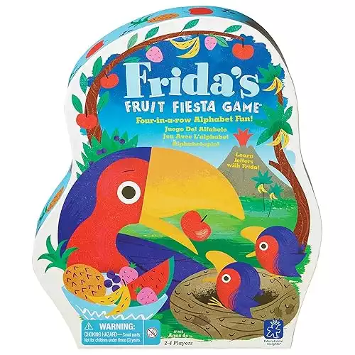 Educational Insights Frida's Fruit Fiesta Alphabet Game, Letter Recognition & Fine Motor Skills Board Game for Preschoolers & Toddlers, Up to 3 Players, Fun Family Game for Kids Ages 4+