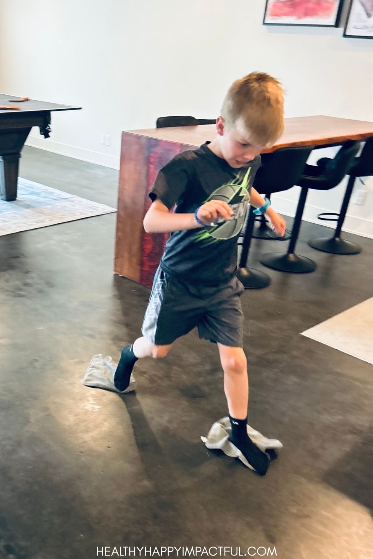 speed skating on towels
