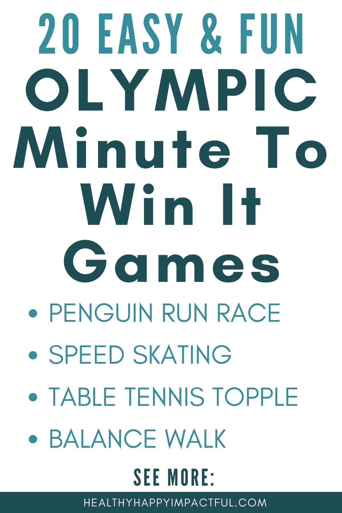 Olympic themed minute to win it party games for kids; easy; fun; funny; list; summer; winter