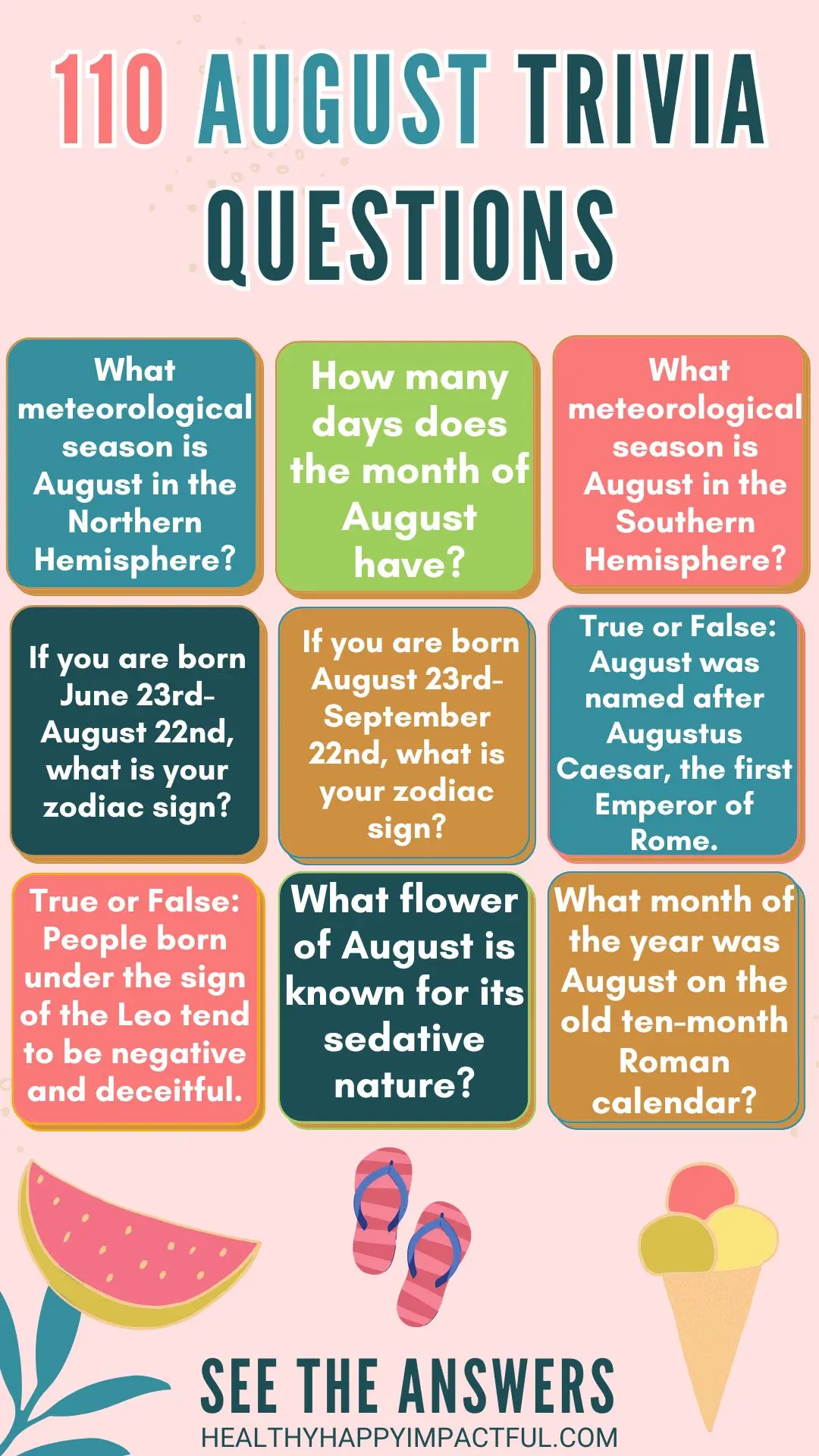 August trivia questions and answers quiz with fun facts