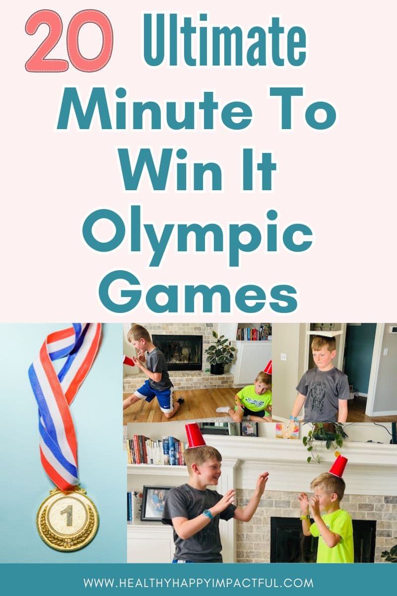 Olympic themed minute to win it party games for kids; easy; fun; funny; list; summer; winter